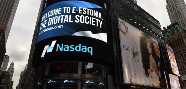Estonian e-society displayed in Times Square in NYC 